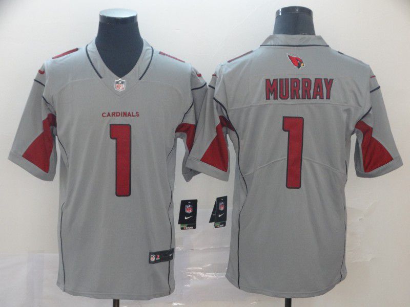 Men Arizona Cardinals #1 Murray Grey Nike Vapor Untouchable Limited NFL Jersey